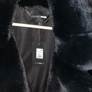 Black Vegan Fur Full Length- Fashion Nova-Never Worn-Tag Still Attached